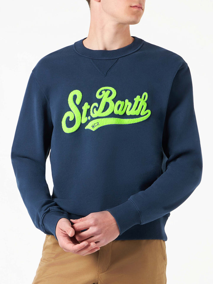 Man cotton sweatshirt with St. Barth terry patch