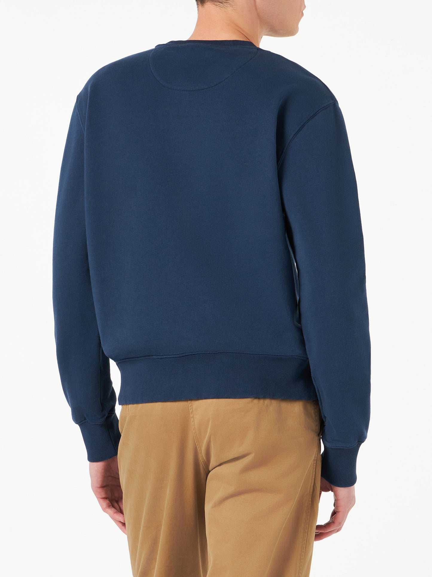 Man cotton sweatshirt with St. Barth terry patch