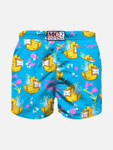 Boy swim shorts with Crypto duck print | CRYPTO PUPPETS® SPECIAL EDITION