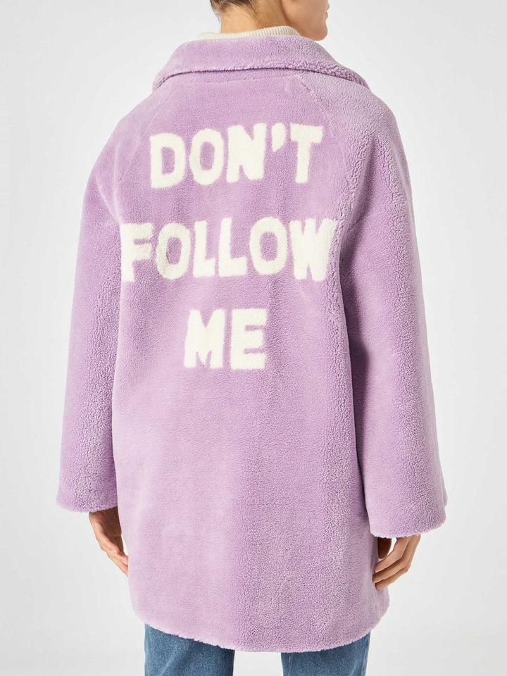 Woman coat lilac teddy fabric - MC2 Saint Barth