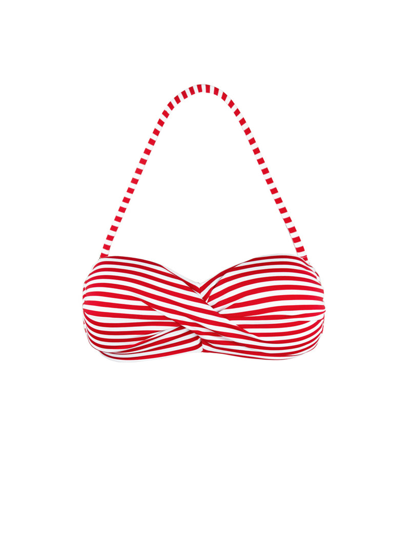 Red striped bandeau top