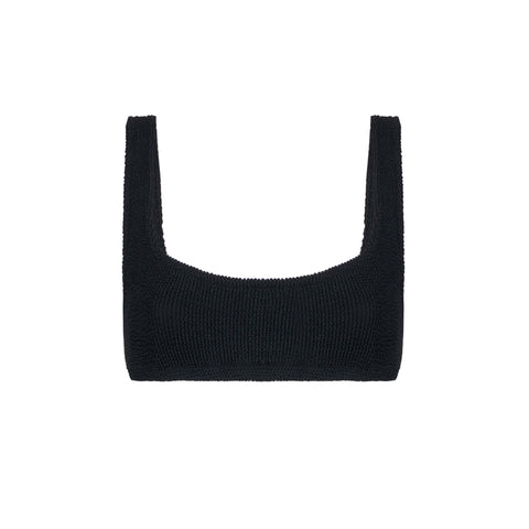 Woman black crinkle bralette top swimsuit - MC2 Saint Barth