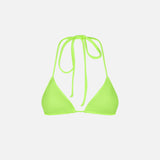 Woman fluo yellow triangle top swimsuit