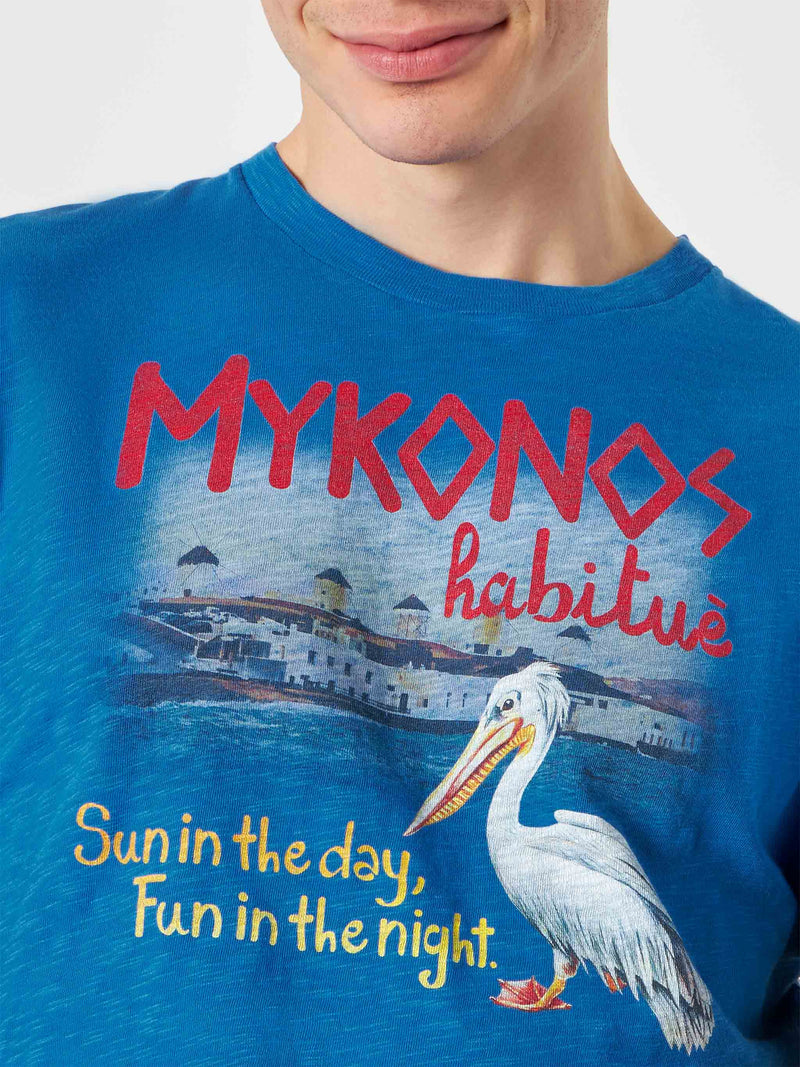 Herren-T-Shirt mit Mykonos-Print