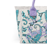 Vanity-Schultertasche aus Segeltuch mit Paisley-Print