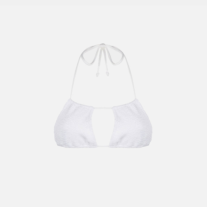 Woman white crinkle bandeau top