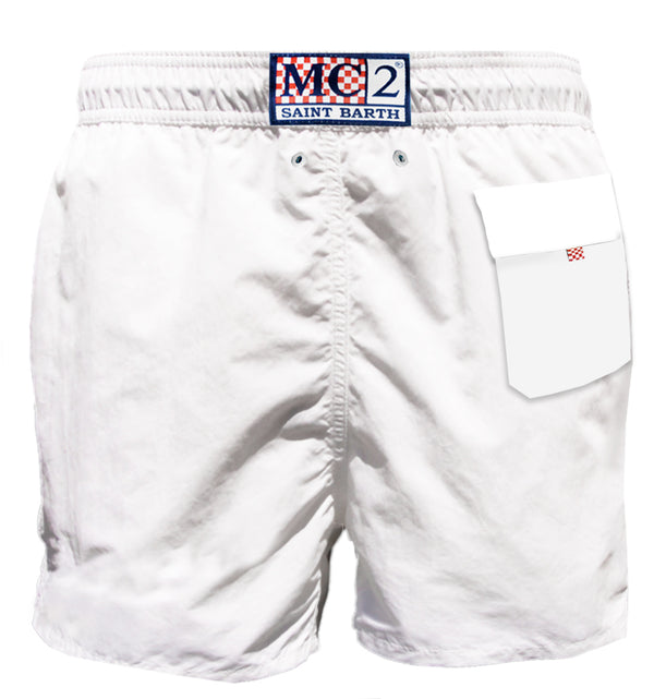 White man swim shorts with pocket