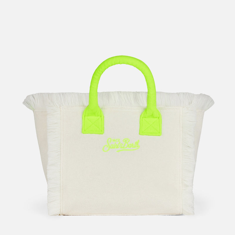 Colette-Handtasche aus weißem Frottee mit Saint Barth-Logo