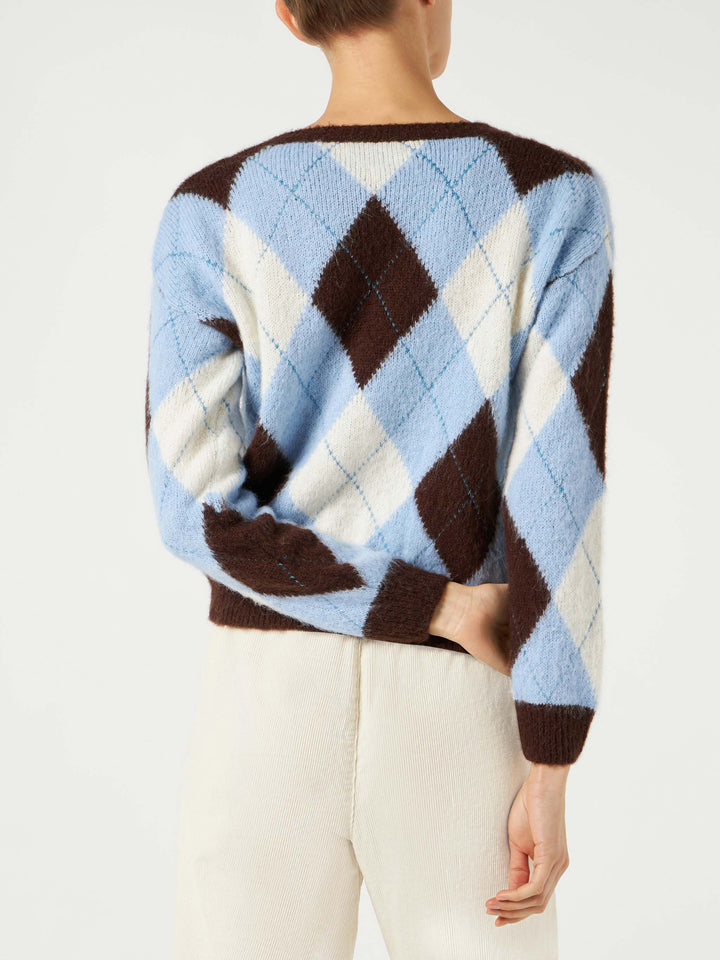 Woman cropped sweater with argyle pattern - MC2 Saint Barth
