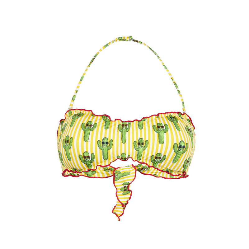 Woman bandeau top with cactus print