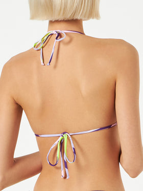Top a triangolo donna con stampa a onde