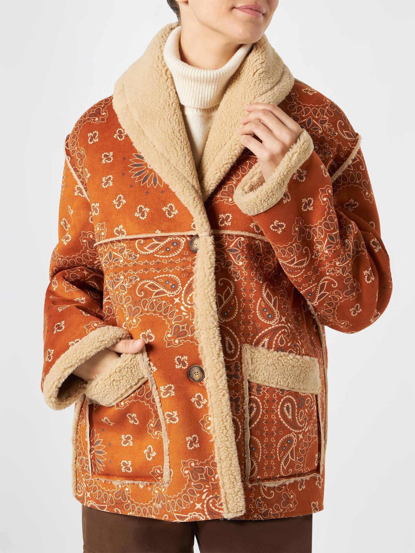 Giacca da donna in shearling reversibile