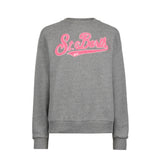 Damen-Fleece-Sweatshirt mit rosa Frottee-Logo