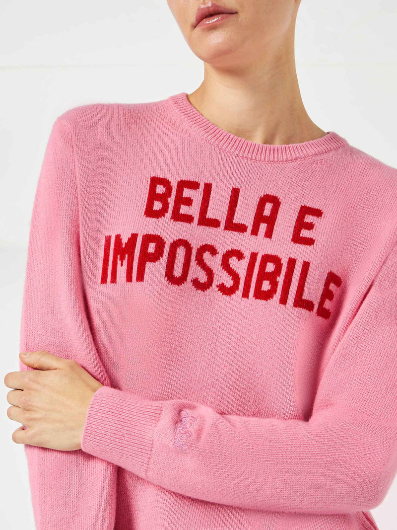 Damenpullover mit Bella e Impossibile-Aufdruck