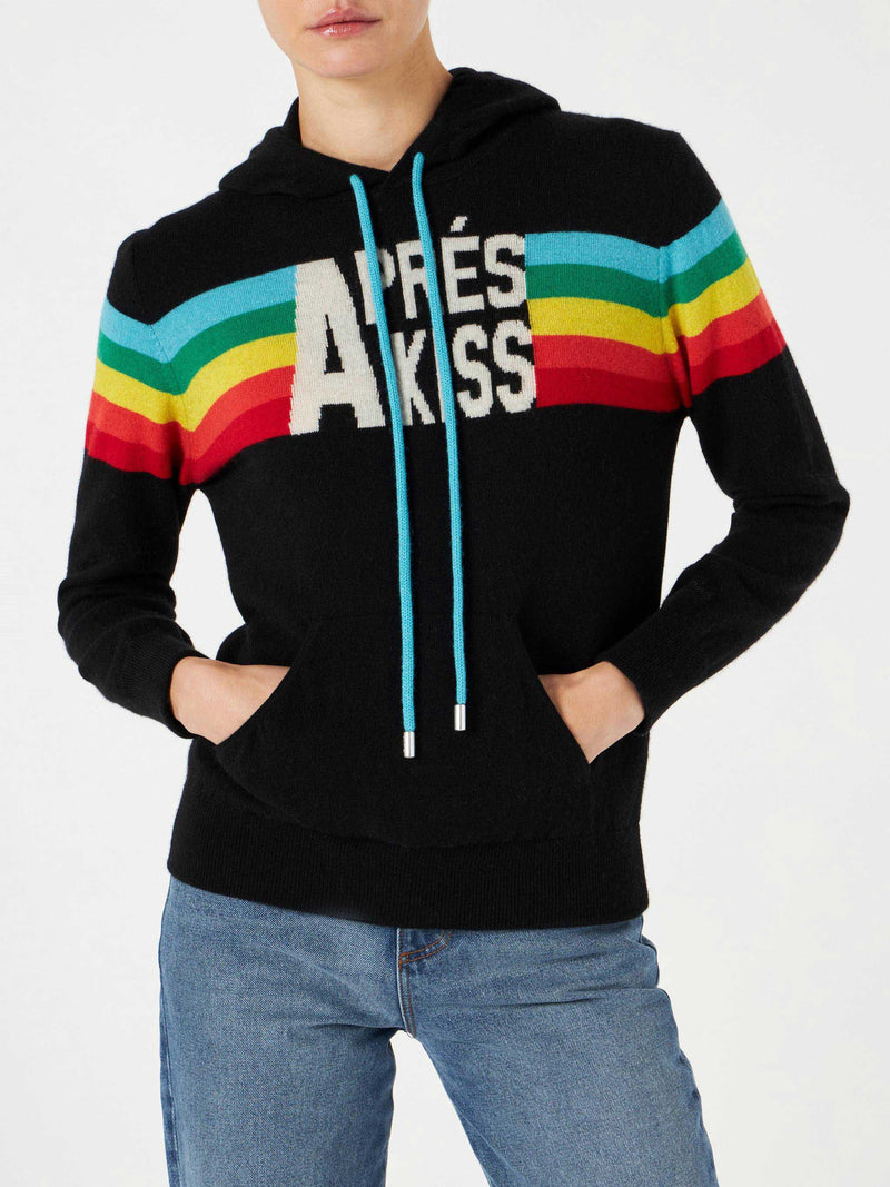 Gestricktes Sweatshirt mit Regenbogen-Intarsie