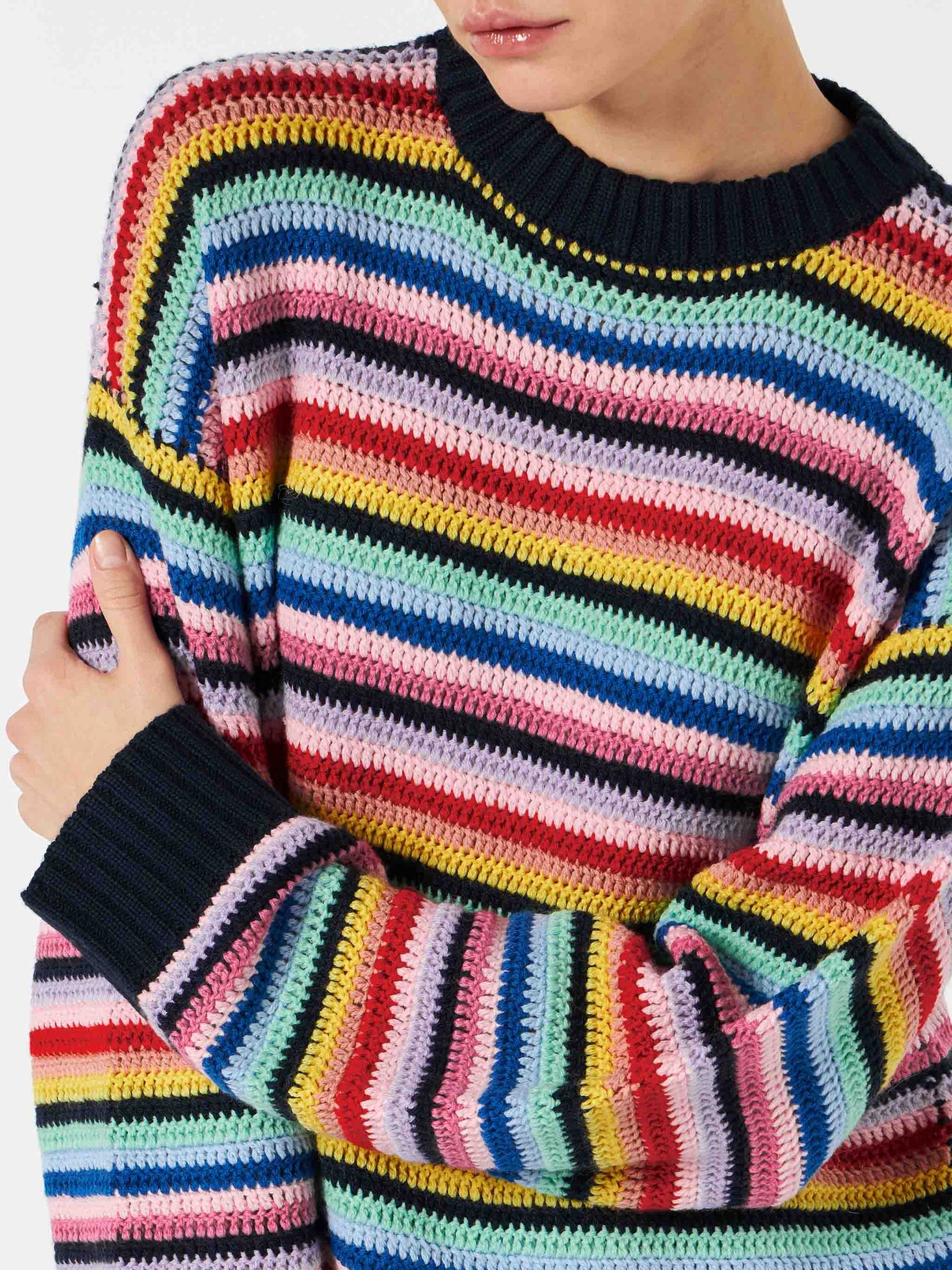 Striped multicolor sweater cheap