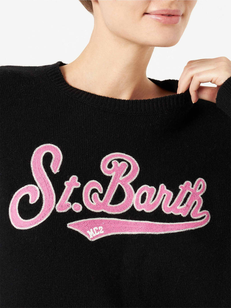 Woman sweater with Saint Barth terry logo