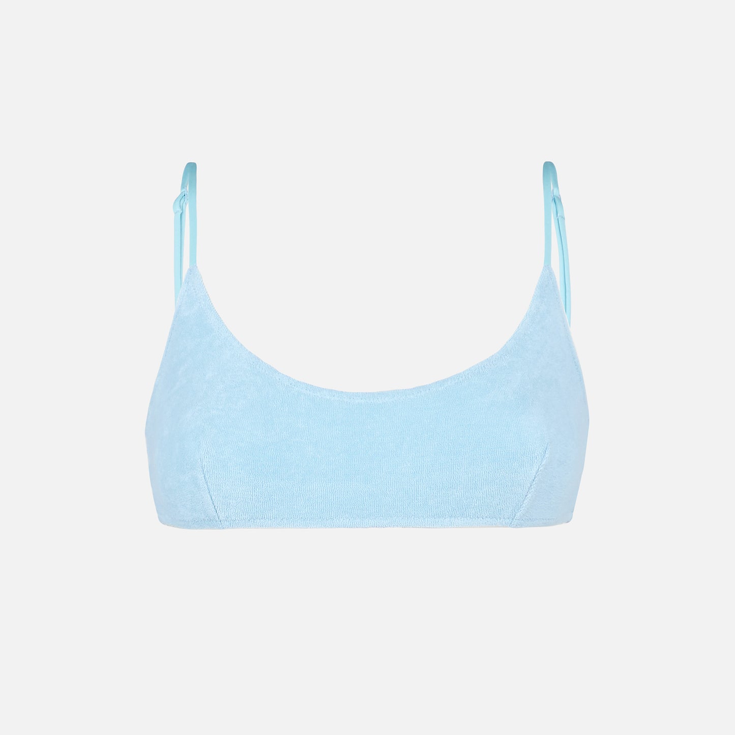 Costume da bagno a bralette in spugna di colore azzurro