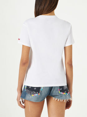 Damen-T-Shirt aus Baumwolle mit Saint Barth-Schriftzug
