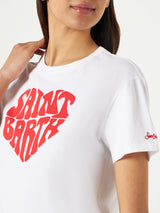 Damen-T-Shirt aus Baumwolle mit Saint Barth-Schriftzug